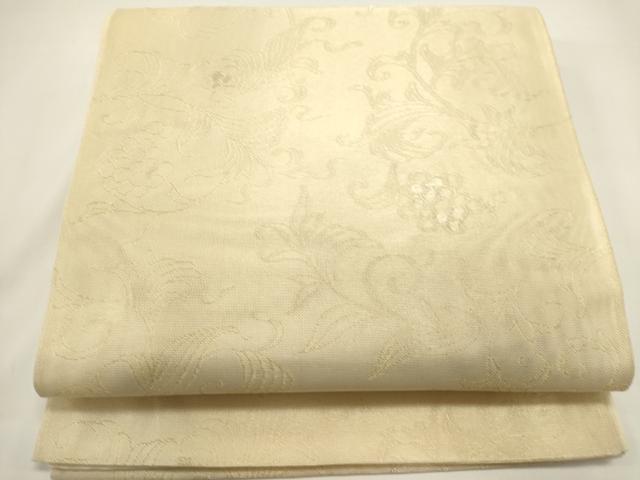 平和屋着物＊夏物　六通柄袋帯　葡萄唐草文　金糸　正絹　逸品　DABH1700cd
