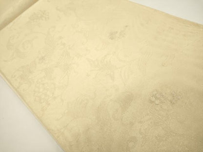平和屋着物＊夏物　六通柄袋帯　葡萄唐草文　金糸　正絹　逸品　DABH1700cd