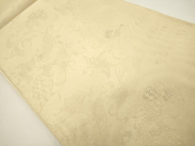 平和屋着物＊夏物　六通柄袋帯　葡萄唐草文　金糸　正絹　逸品　DABH1700cd