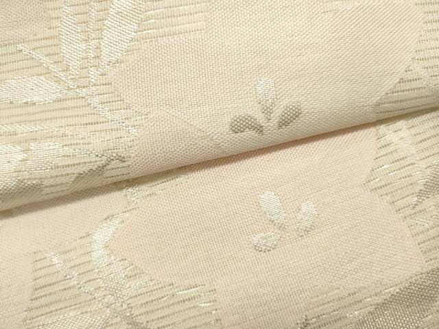 平和屋着物＊夏物　六通柄袋帯　草花文　銀糸　正絹　逸品　DABH1701cd