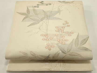 平和屋着物＊夏物　六通柄袋帯　南天文　金糸　三越扱い　正絹　逸品　DABH1704cd