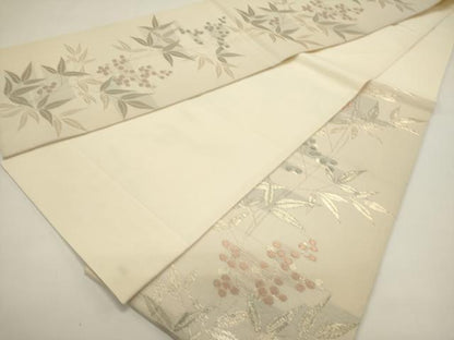 平和屋着物＊夏物　六通柄袋帯　南天文　金糸　三越扱い　正絹　逸品　DABH1704cd