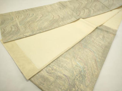 平和屋着物＊夏物　六通柄袋帯　流水文　金糸　正絹　逸品　DABH1706cd