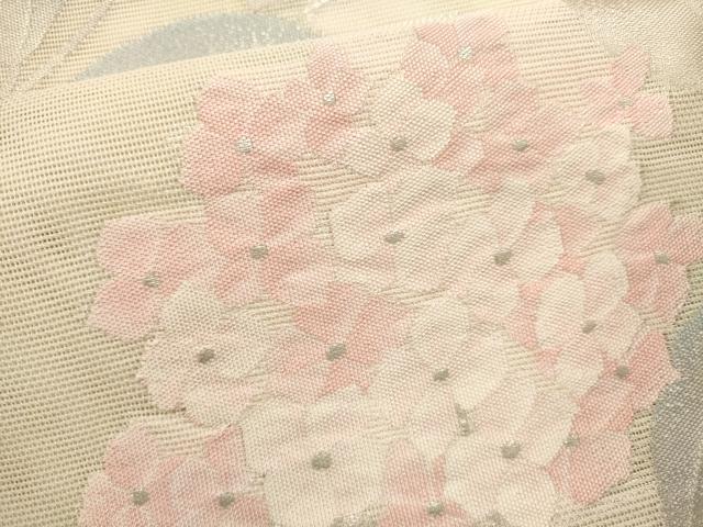 平和屋着物＊夏物　六通柄袋帯　紫陽花　銀糸　正絹　逸品　DABH1709cd