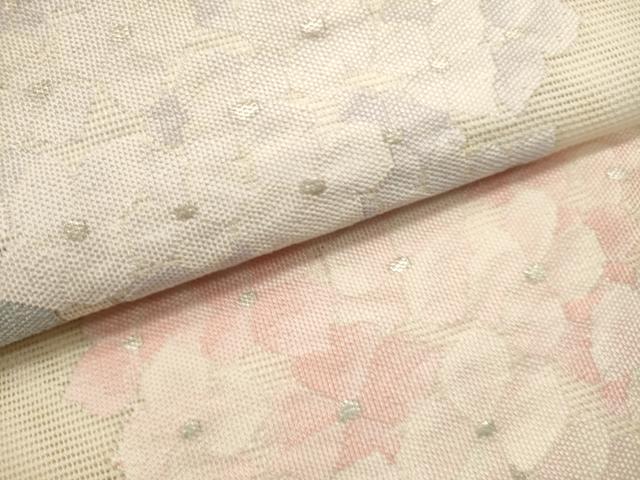 平和屋着物＊夏物　六通柄袋帯　紫陽花　銀糸　正絹　逸品　DABH1709cd