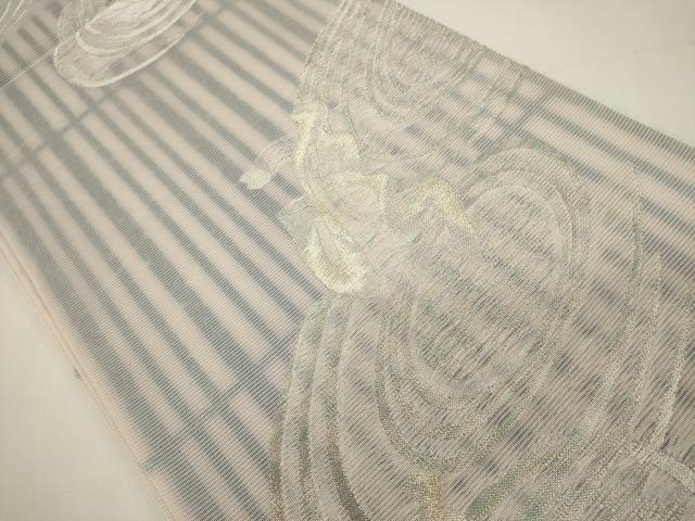 平和屋着物＊夏物　六通柄袋帯　文字文　銀糸　正絹　逸品　DABH1710cd