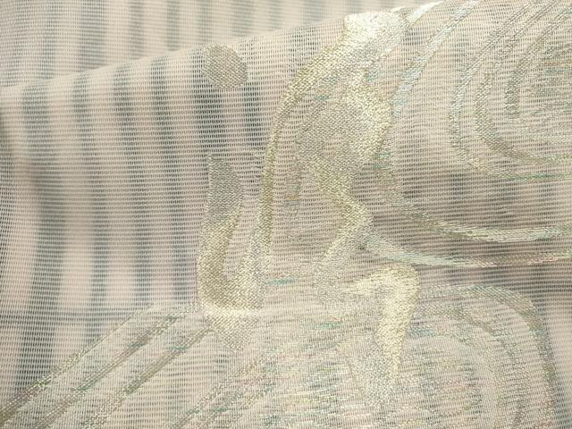 平和屋着物＊夏物　六通柄袋帯　文字文　銀糸　正絹　逸品　DABH1710cd