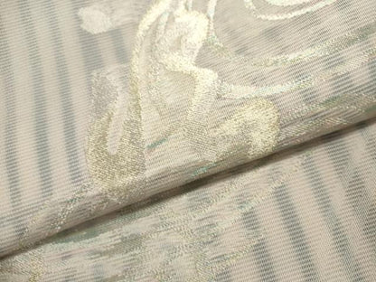 平和屋着物＊夏物　六通柄袋帯　文字文　銀糸　正絹　逸品　DABH1710cd