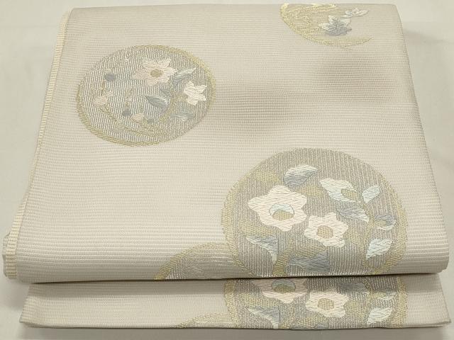 平和屋着物＊夏物　六通柄袋帯　唐織　花丸文　金銀糸　正絹　逸品　DABH1713cd