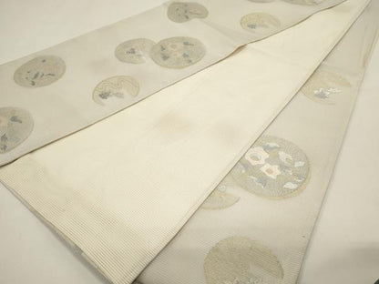 平和屋着物＊夏物　六通柄袋帯　唐織　花丸文　金銀糸　正絹　逸品　DABH1713cd