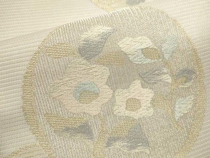 平和屋着物＊夏物　六通柄袋帯　唐織　花丸文　金銀糸　正絹　逸品　DABH1713cd