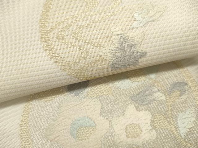 平和屋着物＊夏物　六通柄袋帯　唐織　花丸文　金銀糸　正絹　逸品　DABH1713cd