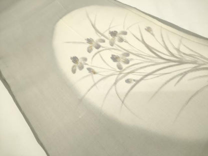 平和屋着物＊夏物　太鼓柄袋帯　草花文　杜若　カキツバタ　金彩　正絹　逸品　DABH1714cd