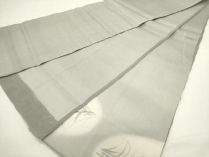 平和屋着物＊夏物　太鼓柄袋帯　草花文　杜若　カキツバタ　金彩　正絹　逸品　DABH1714cd