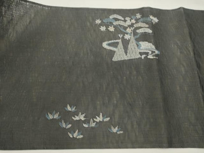 平和屋着物＊夏物　太鼓柄袋帯　すくい織　流水風景文　正絹　逸品　DABH1715cd