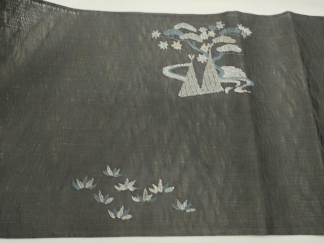 平和屋着物＊夏物　太鼓柄袋帯　すくい織　流水風景文　正絹　逸品　DABH1715cd