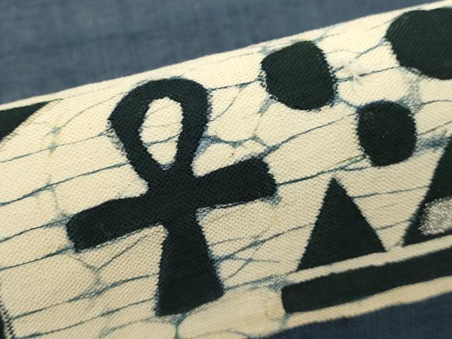 平和屋着物＊夏物　九寸名古屋帯　ろうけつ染め　器物文　正絹　逸品　DABH1716cd