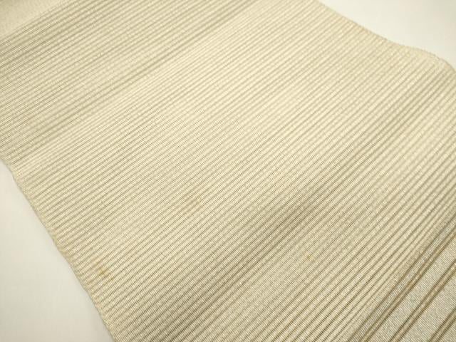 平和屋着物＊夏物　八寸名古屋帯　絽綴れ　横段文　銀糸　正絹　逸品　DABH1719cd