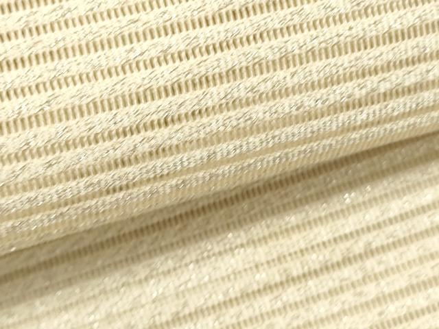 平和屋着物＊夏物　八寸名古屋帯　絽綴れ　横段文　銀糸　正絹　逸品　DABH1719cd