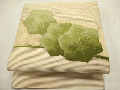 平和屋着物＊夏物　八寸名古屋帯　絽綴れ　草花文　正絹　逸品　DABH1720cd