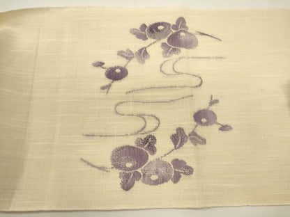 平和屋着物＊夏物　八寸名古屋帯　流水菊文　DABH1722cd