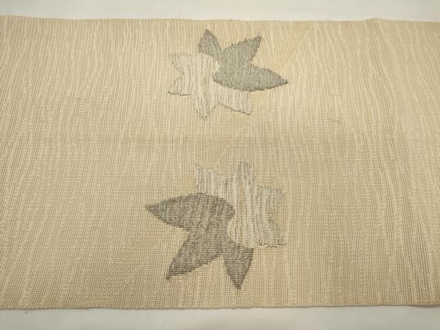 平和屋着物＊夏物　八寸名古屋帯　舞花文　銀糸　正絹　逸品　DABH1728cd