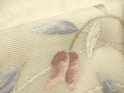平和屋着物＊夏物　九寸名古屋帯　枝葉文　金銀糸　正絹　逸品　DABH1729cd