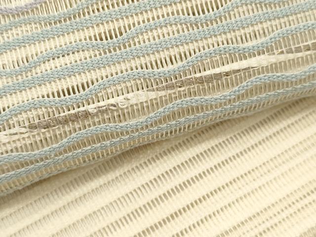 平和屋着物＊夏物　八寸名古屋帯　絽綴れ　幾何学文　金糸　正絹　逸品　DABH1732cd