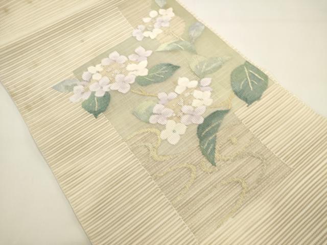 平和屋着物＊夏物　八寸名古屋帯　絽綴れ　枝花文　金銀糸　正絹　逸品　DABH1736cd