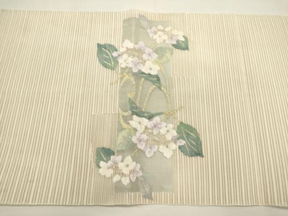 平和屋着物＊夏物　八寸名古屋帯　絽綴れ　枝花文　金銀糸　正絹　逸品　DABH1736cd