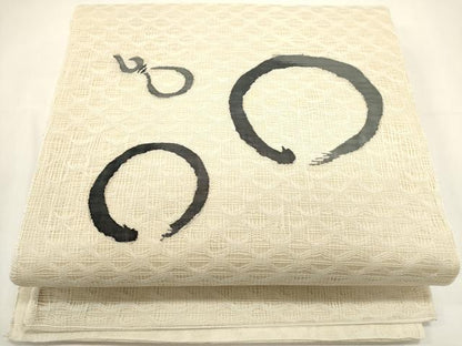 平和屋着物＊夏物　太鼓柄袋帯　すくい織　瓢箪　正絹　逸品　DABH1739cd