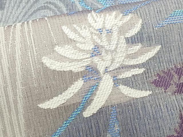平和屋着物▽六通柄袋帯　スリーシーズン　春夏秋　草花文　BANKANわものや　正絹　逸品　DABH1749cd