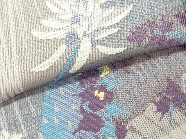 平和屋着物▽六通柄袋帯　スリーシーズン　春夏秋　草花文　BANKANわものや　正絹　逸品　DABH1749cd