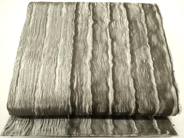 平和屋着物▽両面　六通柄袋帯　スリーシーズン　春夏秋　変わり格子　正絹　逸品　DABH1752cd