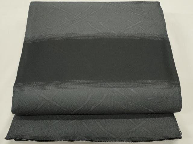 平和屋着物▽両面　六通柄袋帯　スリーシーズン　春夏秋　青海波花文　宝尽くし　黒地　銀糸　正絹　逸品　DABH1758cd
