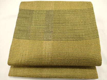 平和屋着物▽六通柄袋帯　スリーシーズン　春夏秋　格子　正絹　逸品　DABH1759cd