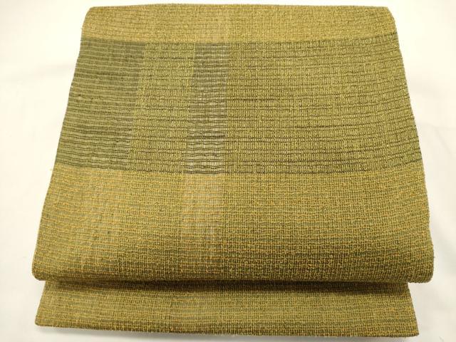 平和屋着物▽六通柄袋帯　スリーシーズン　春夏秋　格子　正絹　逸品　DABH1759cd