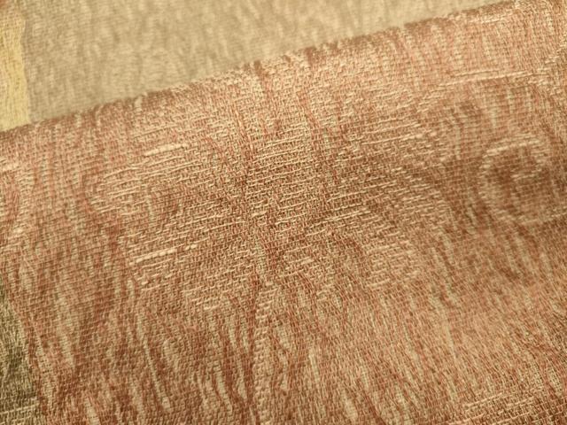 平和屋着物▽西陣　しょうざん謹製　全通柄袋帯　スリーシーズン　春夏秋　櫛織　花唐草文　証紙付き　正絹　逸品　DABH1762cd