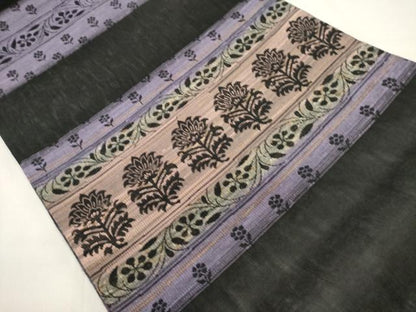 平和屋着物▽両面　全通柄袋帯　スリーシーズン　春夏秋　横段花文　正絹　逸品　DABH1774cd