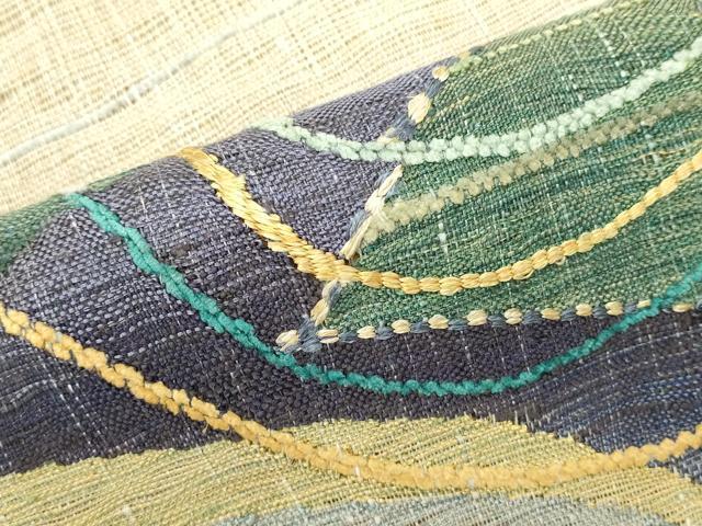 平和屋着物▽太鼓柄袋帯　スリーシーズン　春夏秋　すくい織　流水文　正絹　逸品　DABH1776cd