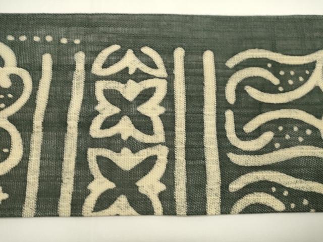 平和屋着物＊夏物　九寸名古屋帯　ろうけつ染め　抽象文様　正絹　逸品　DABH1777cd
