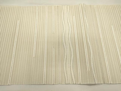 平和屋着物＊夏物　八寸名古屋帯　絽綴れ　横段文　銀糸　正絹　逸品　DABH1779cd