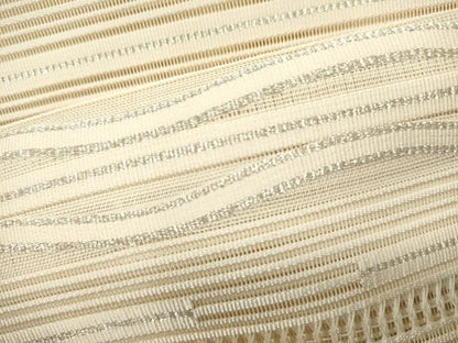 平和屋着物＊夏物　八寸名古屋帯　絽綴れ　横段文　銀糸　正絹　逸品　DABH1779cd