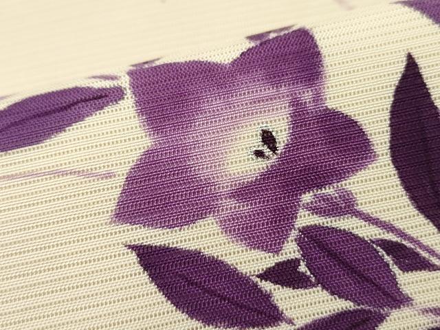 平和屋着物＊夏物　絽塩瀬　九寸名古屋帯　手描き　枝花文　桔梗　正絹　逸品　DABH1794cd