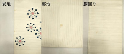 平和屋着物＊夏物　絽塩瀬　九寸名古屋帯　舞花文　銀彩　正絹　逸品　DABH1801cd
