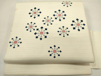 平和屋着物＊夏物　絽塩瀬　九寸名古屋帯　舞花文　銀彩　正絹　逸品　DABH1801cd