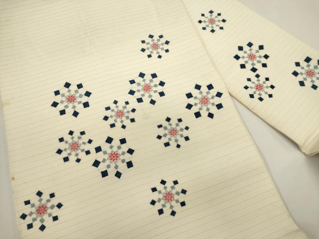平和屋着物＊夏物　絽塩瀬　九寸名古屋帯　舞花文　銀彩　正絹　逸品　DABH1801cd
