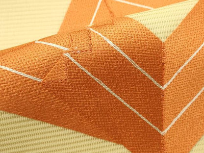 平和屋着物＊夏物　九寸名古屋帯　総刺繍　抽象文様　正絹　逸品　DABH1805cd