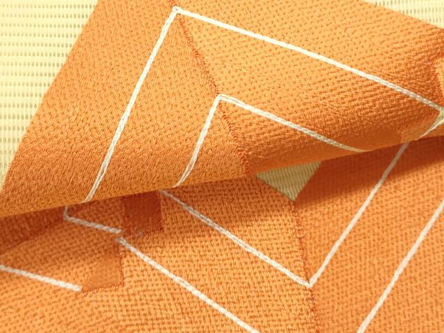 平和屋着物＊夏物　九寸名古屋帯　総刺繍　抽象文様　正絹　逸品　DABH1805cd