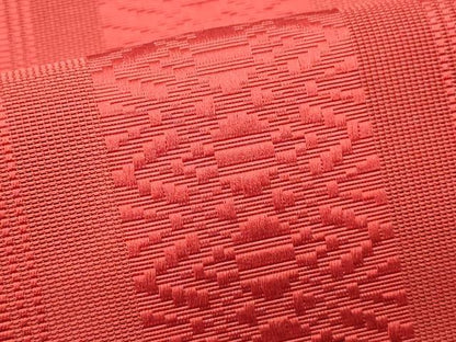 平和屋着物＊夏物　本場筑前博多織　八寸名古屋帯　紗献上　茜色　正絹　逸品　DABH1816cd